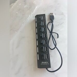 USB Hub with Individual Switches - Black